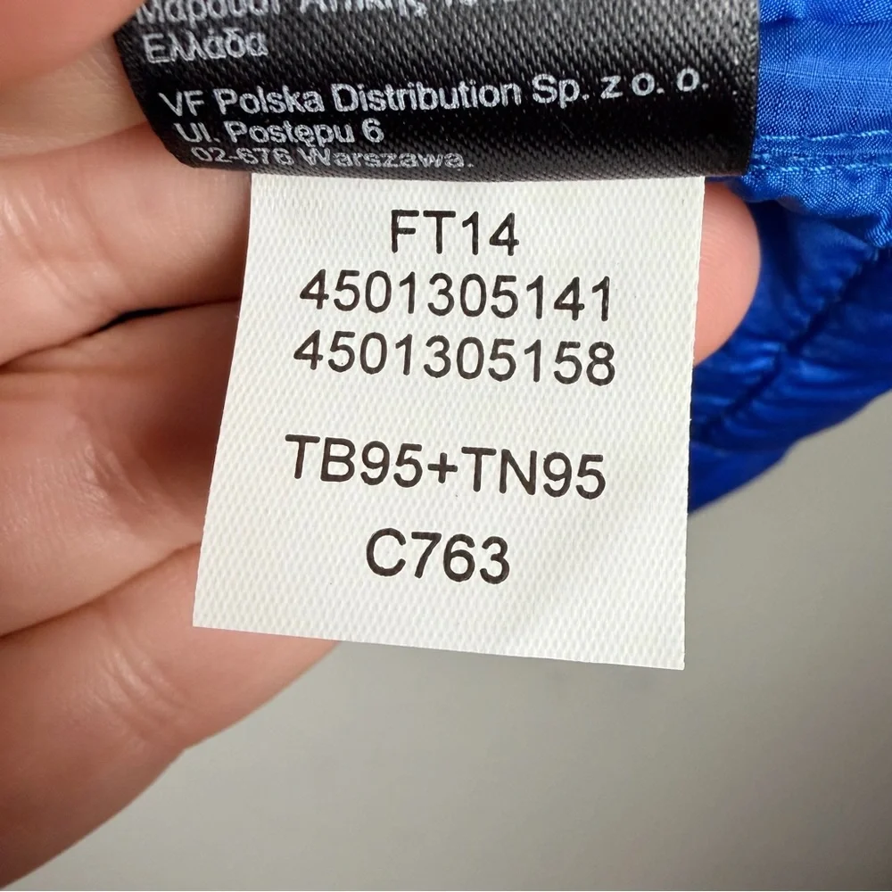 The North Face ThermoBall Vest Mens XXL Gray Blue Full Zip Lightweight‎ Puffer